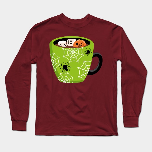 Haloloween Mug Scary T-shirt Long Sleeve T-Shirt by AYOUCHKA